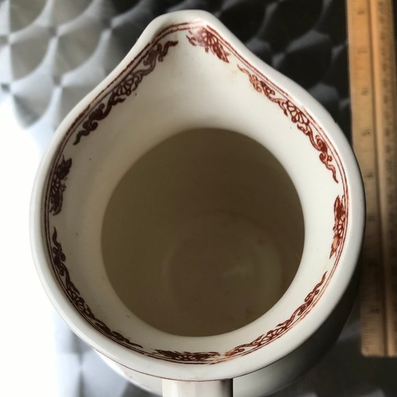 Rare 1800s FURNIVAL Fan & Bird Pattern Pitcher - Picture 3 of 10